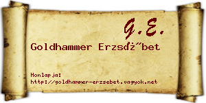 Goldhammer Erzsébet névjegykártya